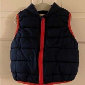 Baby Boden Navy and Red Quilted Vest
